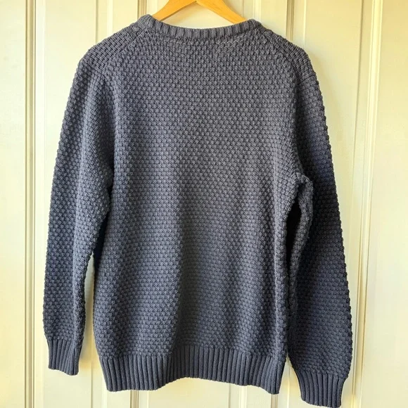 Men's Old Navy EUC Classic Cable Knit Sweater - Navy Sz L - Picture 3 of 5